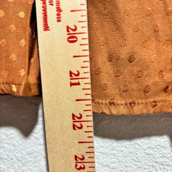 Draper James RSVP Womens Blouse Top Brown S Polka Dot V Neck 3/4 Puff Sleeve - Picture 5 of 7